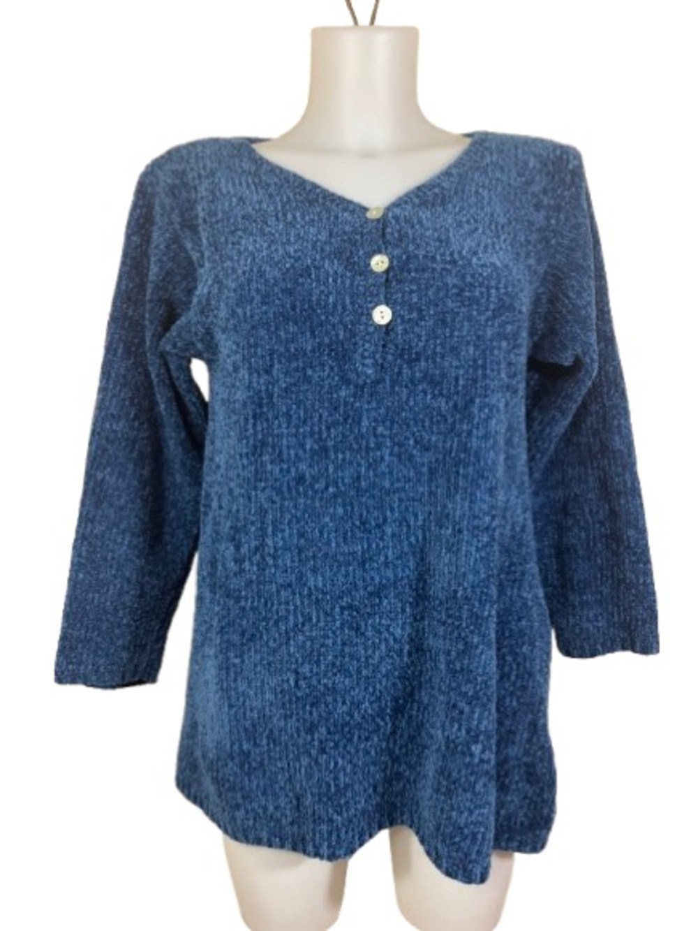 Honors blue chenille Acrylic sweater size S